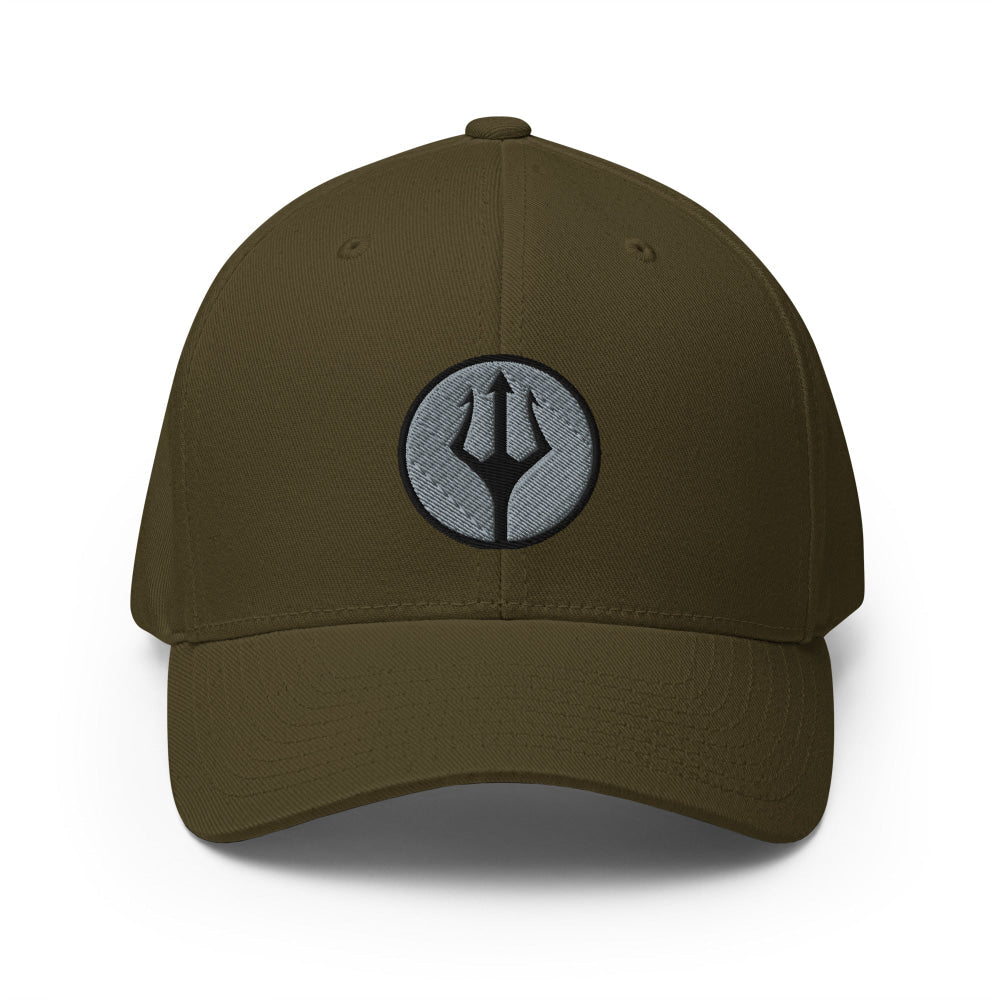 CAMO HQ Trident Logo Embroidered Flexfit Structured Twill Cap - Olive / S/M