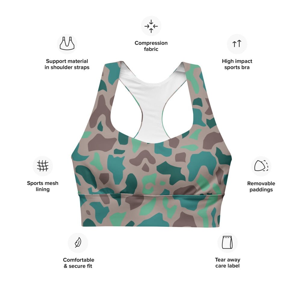 Turkish Aegean Spot CAMO Longline sports bra - Womens Sports Bra