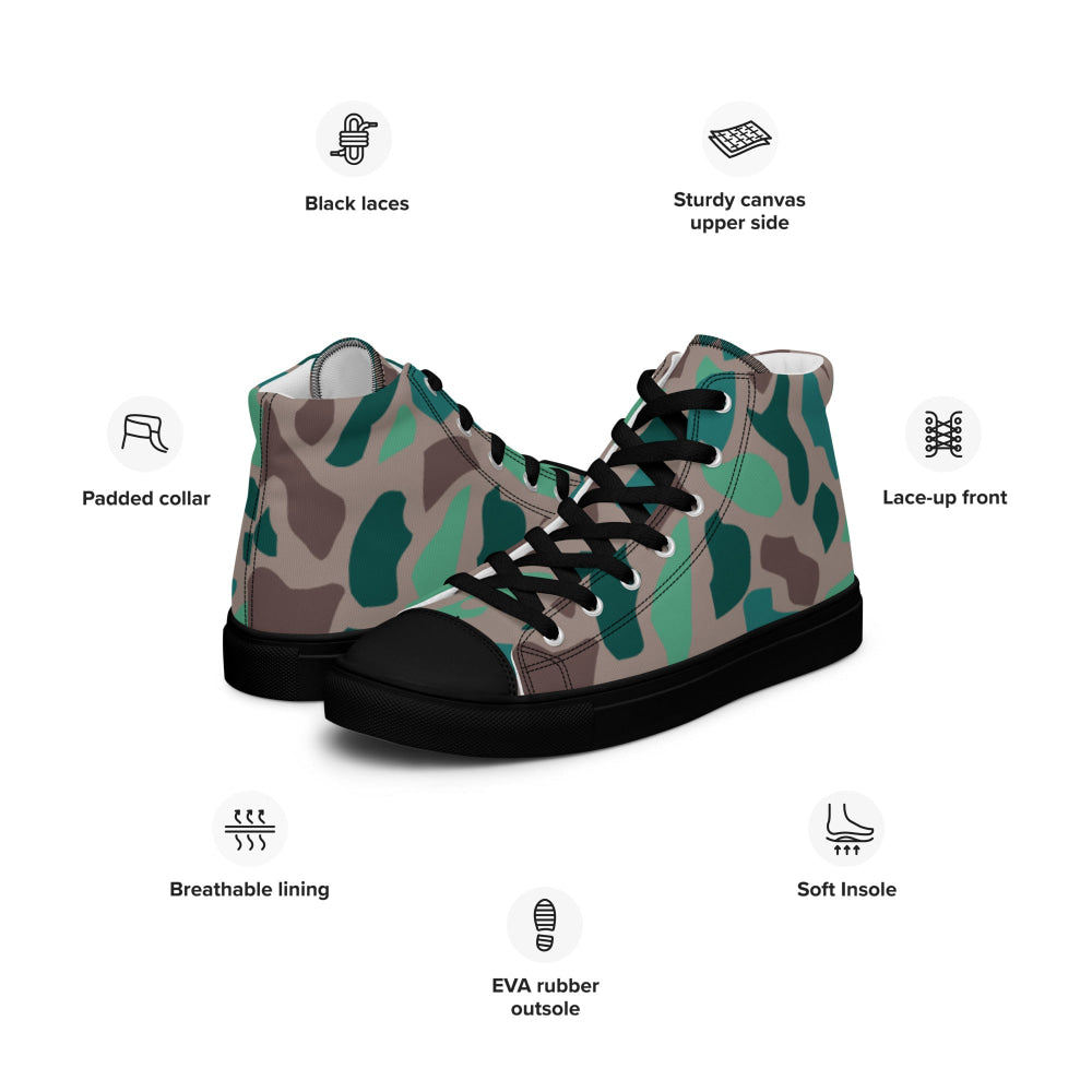 Turkish Aegean Spot CAMO Men’s high top canvas shoes - Mens High Top Canvas Shoes