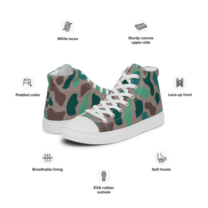 Turkish Aegean Spot CAMO Men’s high top canvas shoes - Mens High Top Canvas Shoes