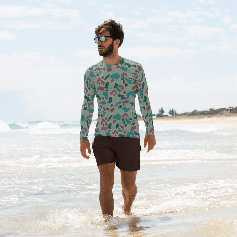 Duck Hunter Aegean Spot Turkish CAMO Mens Long-Sleeve Rash Guard - XS