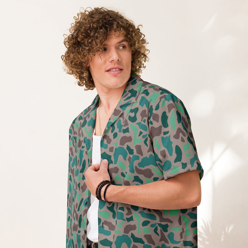 Duck Hunter Aegean Spot Turkish CAMO Unisex Short-Sleeve Button Shirt - Button-Up