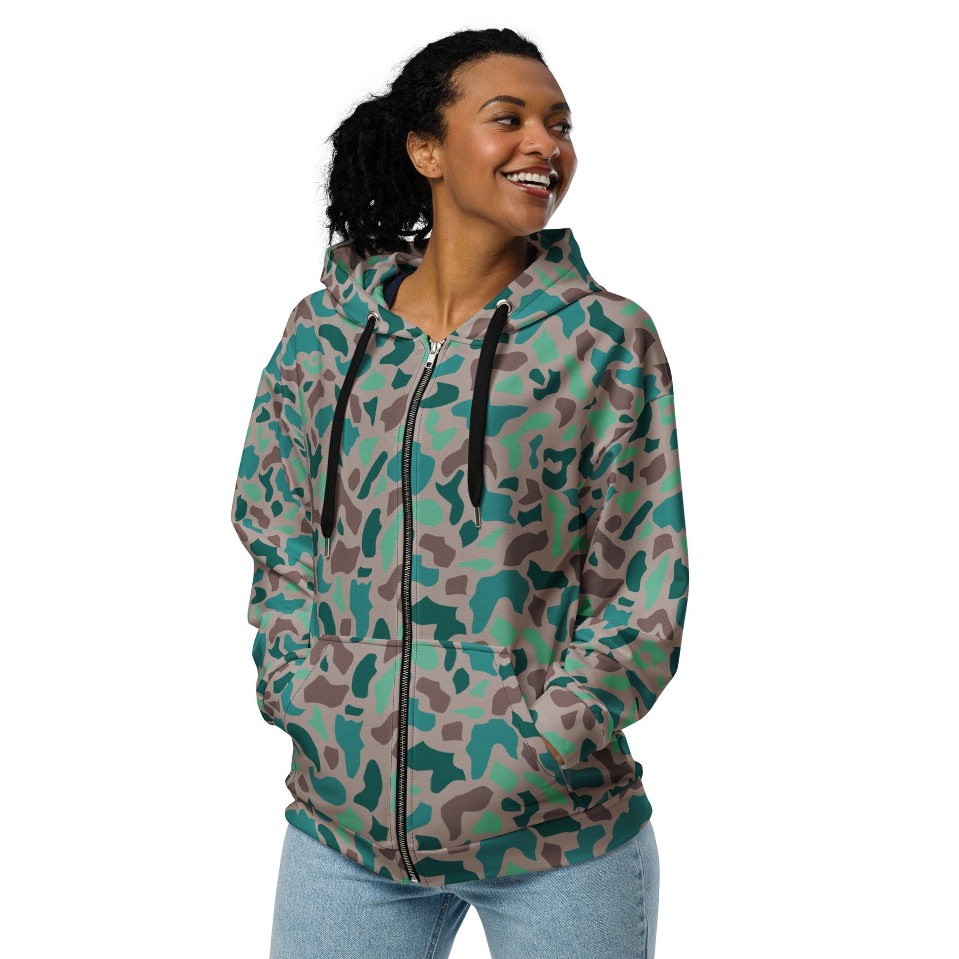 Turkish Duck Hunter Aegean Spot CAMO Unisex zip hoodie - Zip Hoodies