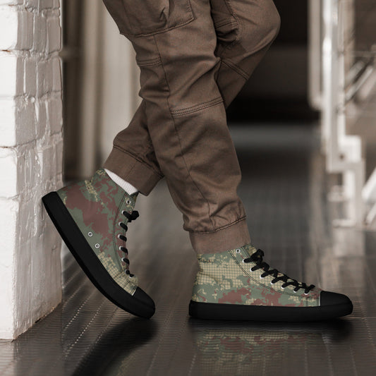 Turkish Multi-terrain CAMO Mens high top canvas shoes - Black / 5 - High Top Canvas Shoes