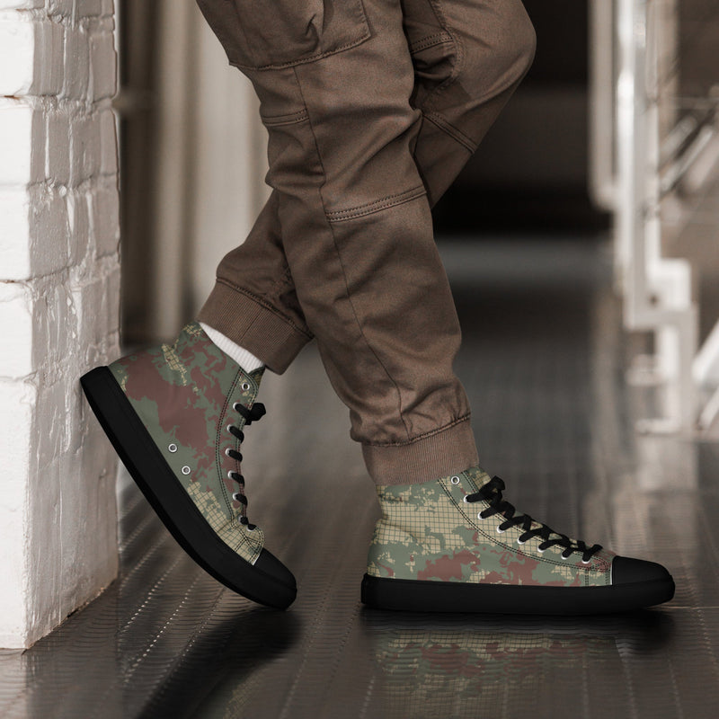 Multi-Terrain Turkish CAMO Mens High-Top Canvas Shoes - Black / 5