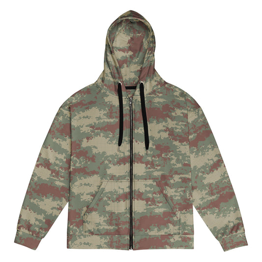 Turkish Multi-terrain CAMO Unisex zip hoodie - 2XS - Zip Hoodies