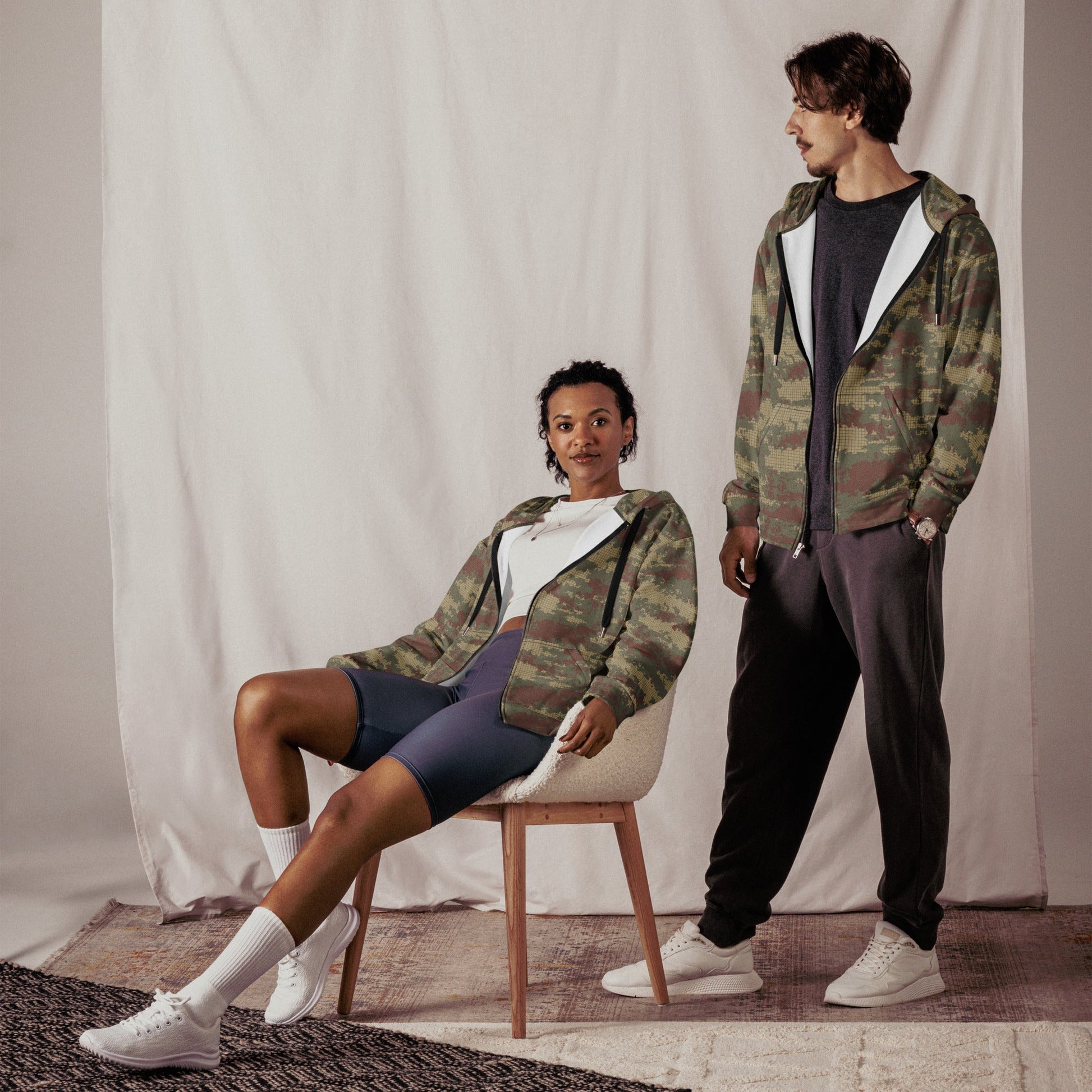 Turkish Multi-terrain CAMO Unisex zip hoodie - Zip Hoodies