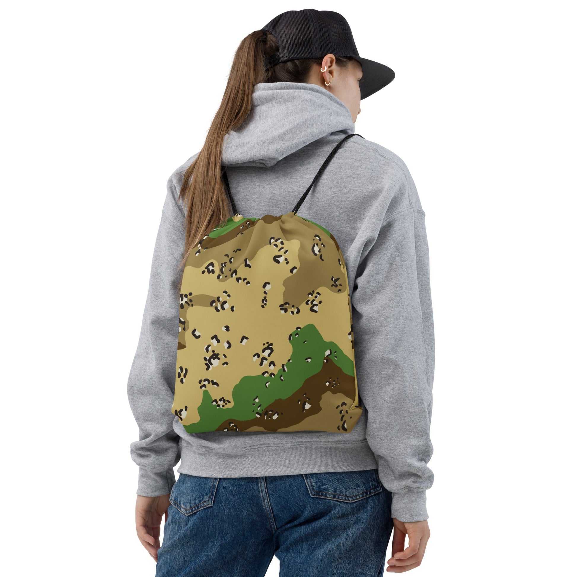 Turkmenistan Chocolate Chip CAMO Drawstring Bag - Bags