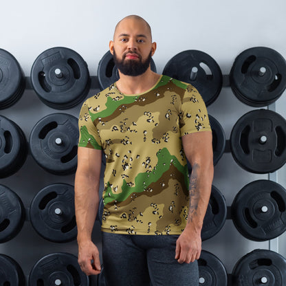 Turkmenistan Chocolate Chip CAMO Mens athletic t-shirt - XS - Athletic T-Shirts