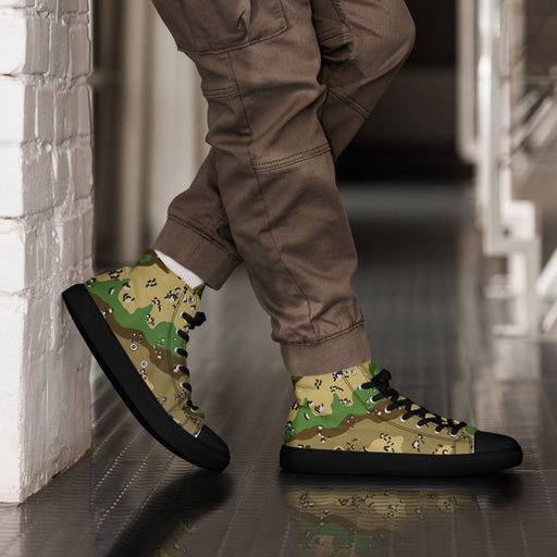 Chocolate Chip Turkmenistan Desert CAMO Mens High-Top Canvas Shoes - 5