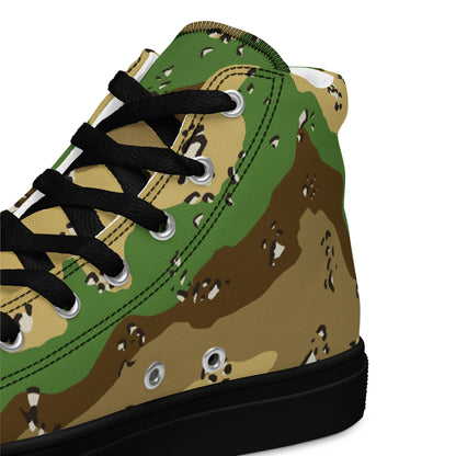 Turkmenistan Chocolate Chip CAMO Mens high top canvas shoes - High Top Canvas Shoes