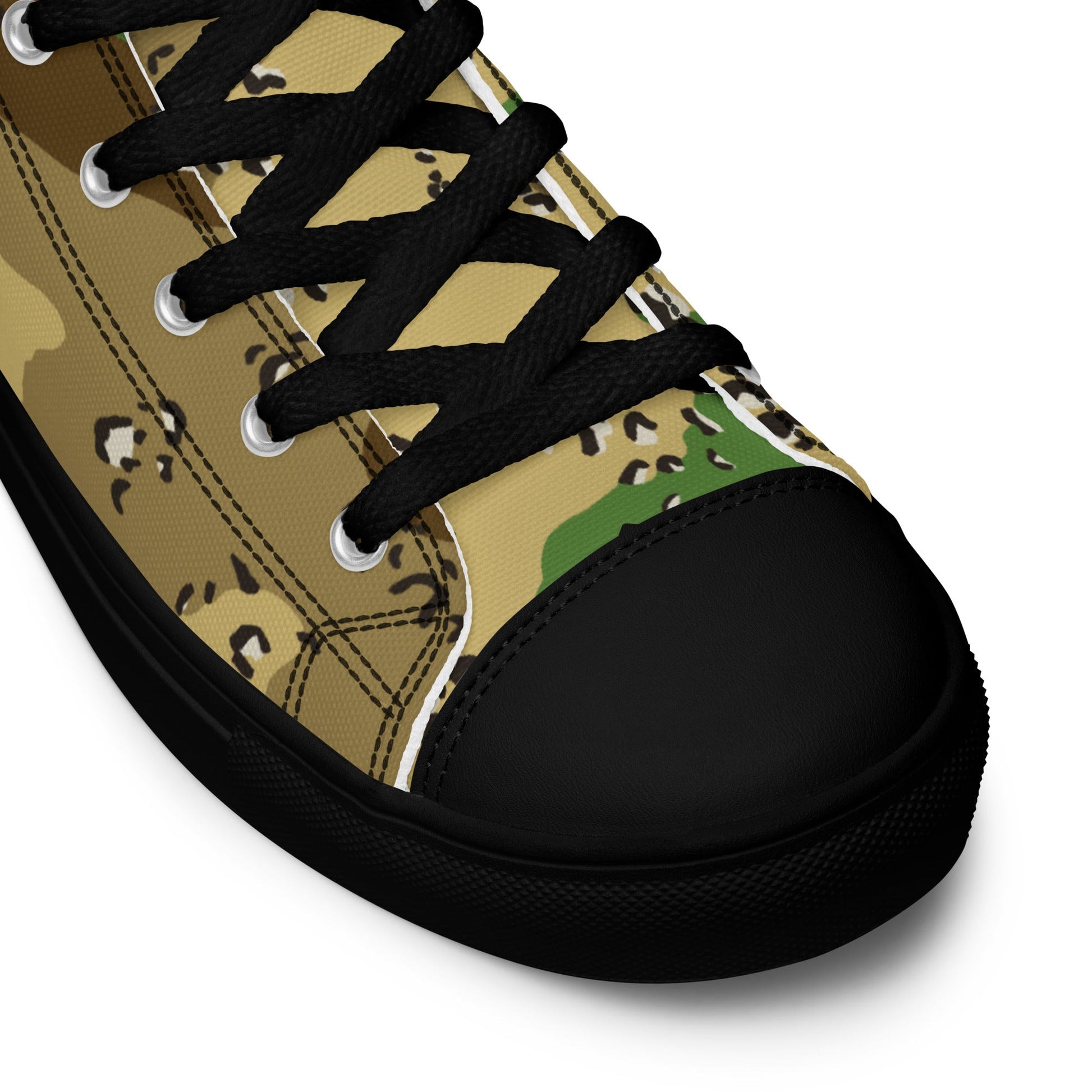 Turkmenistan Chocolate Chip CAMO Mens high top canvas shoes - High Top Canvas Shoes