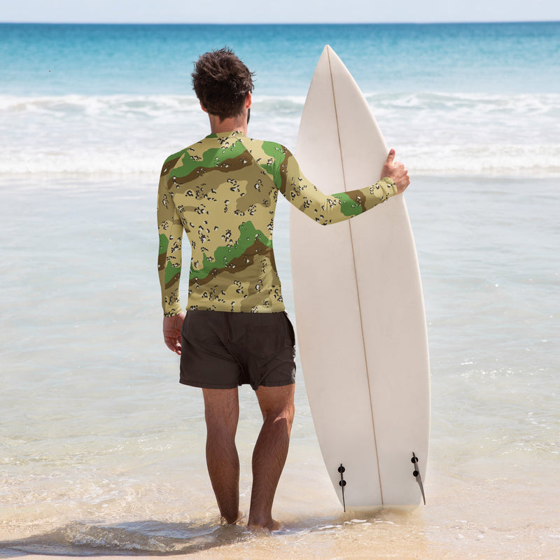 Chocolate Chip Turkmenistan Desert CAMO Mens Long-sleeve Rash Guard