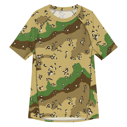 Turkmenistan Chocolate Chip CAMO Mens Short-Sleeve Rash Guard - 2XS - Short-sleeve Guards