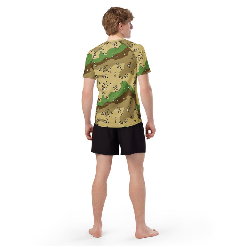 Chocolate Chip Turkmenistan Desert CAMO Mens Short-Sleeve Rash Guard - SS