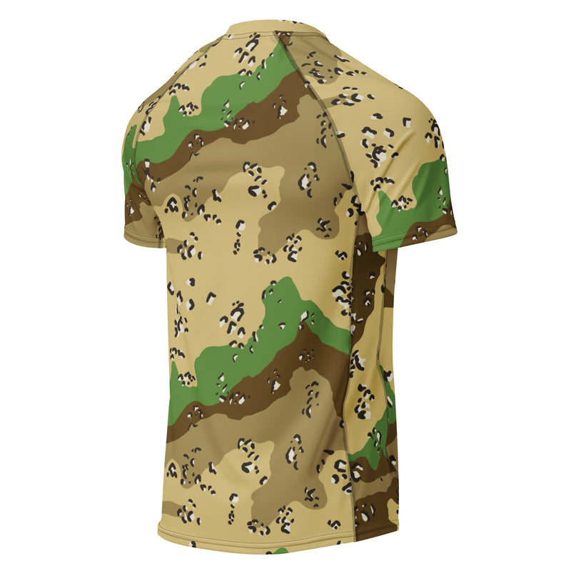 Chocolate Chip Turkmenistan Desert CAMO Mens Short-Sleeve Rash Guard - SS