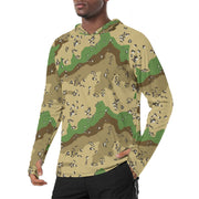 Chocolate Chip Turkmenistan Desert CAMO Mens Sunscreen Sports Hoodie With Thumb Holes