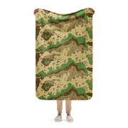 Chocolate Chip Turkmenistan Desert CAMO Sherpa Blanket - 37″×57″