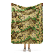 Chocolate Chip Turkmenistan Desert CAMO Sherpa Blanket - 50″×60″