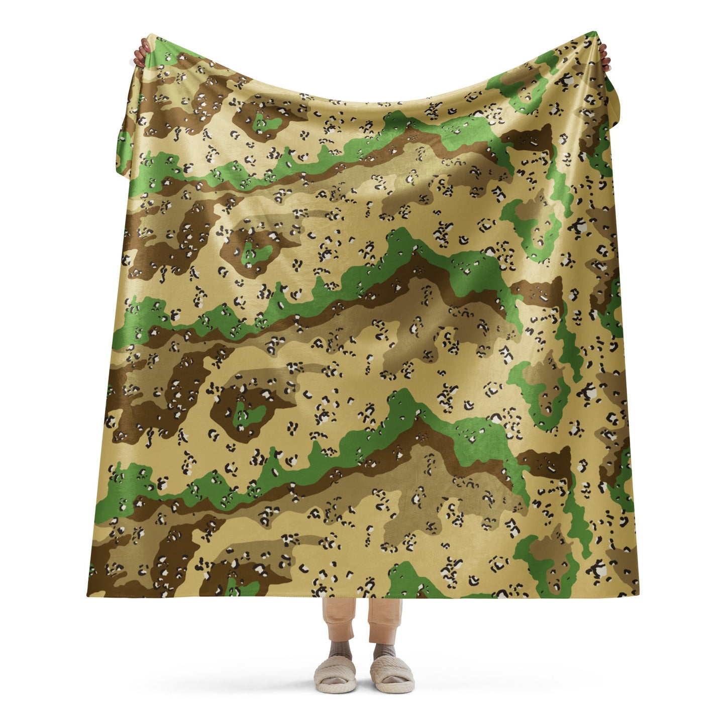 Turkmenistan Chocolate Chip CAMO Sherpa blanket - 60″×80″ - Blankets