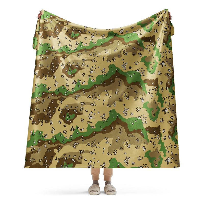 Chocolate Chip Turkmenistan Desert CAMO Sherpa Blanket - 60″×80″