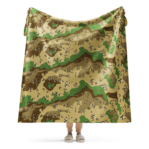 Chocolate Chip Turkmenistan Desert CAMO Sherpa Blanket - 60″×80″