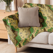Chocolate Chip Turkmenistan Desert CAMO Sherpa Blanket