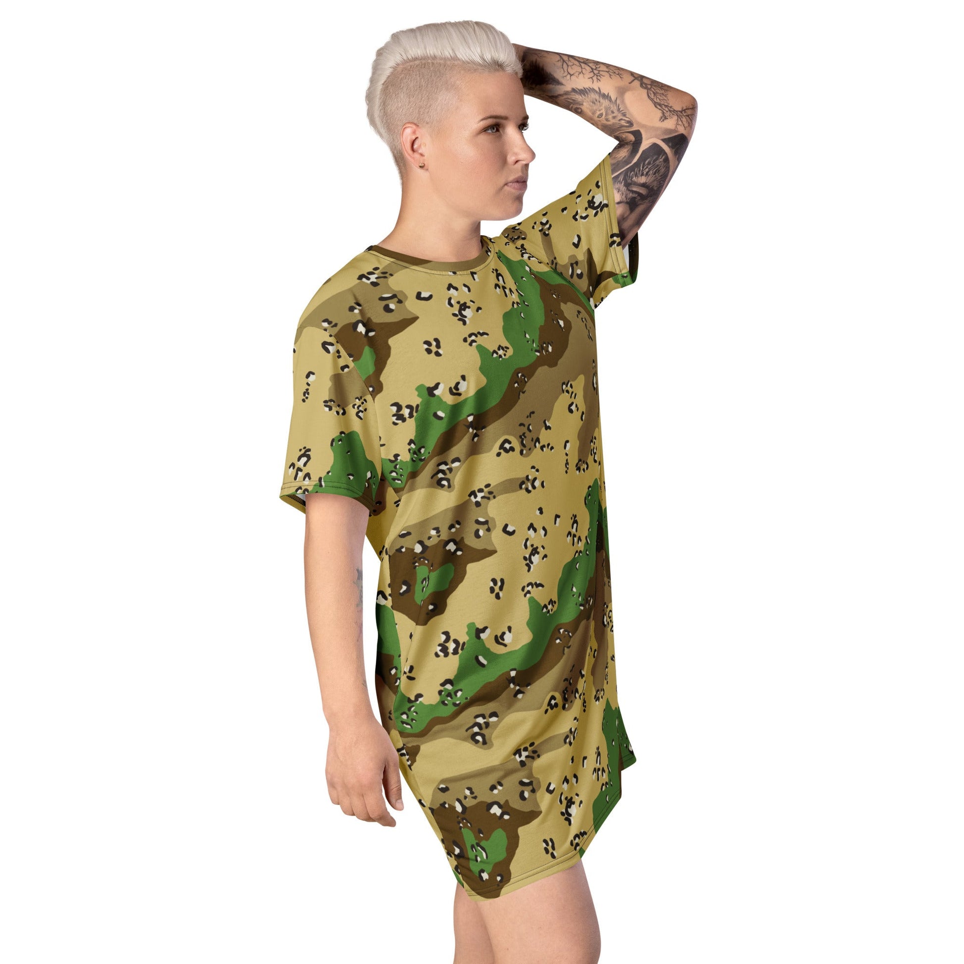 Turkmenistan Chocolate Chip CAMO T-shirt dress - Womens T-Shirt Dresses