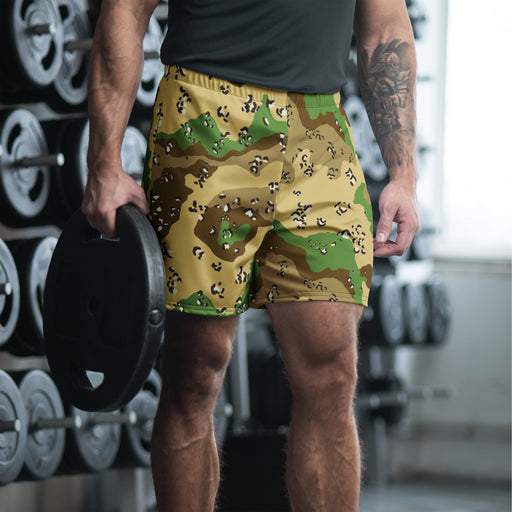 Chocolate Chip Turkmenistan Desert CAMO Unisex Athletic Long Shorts - 2XS