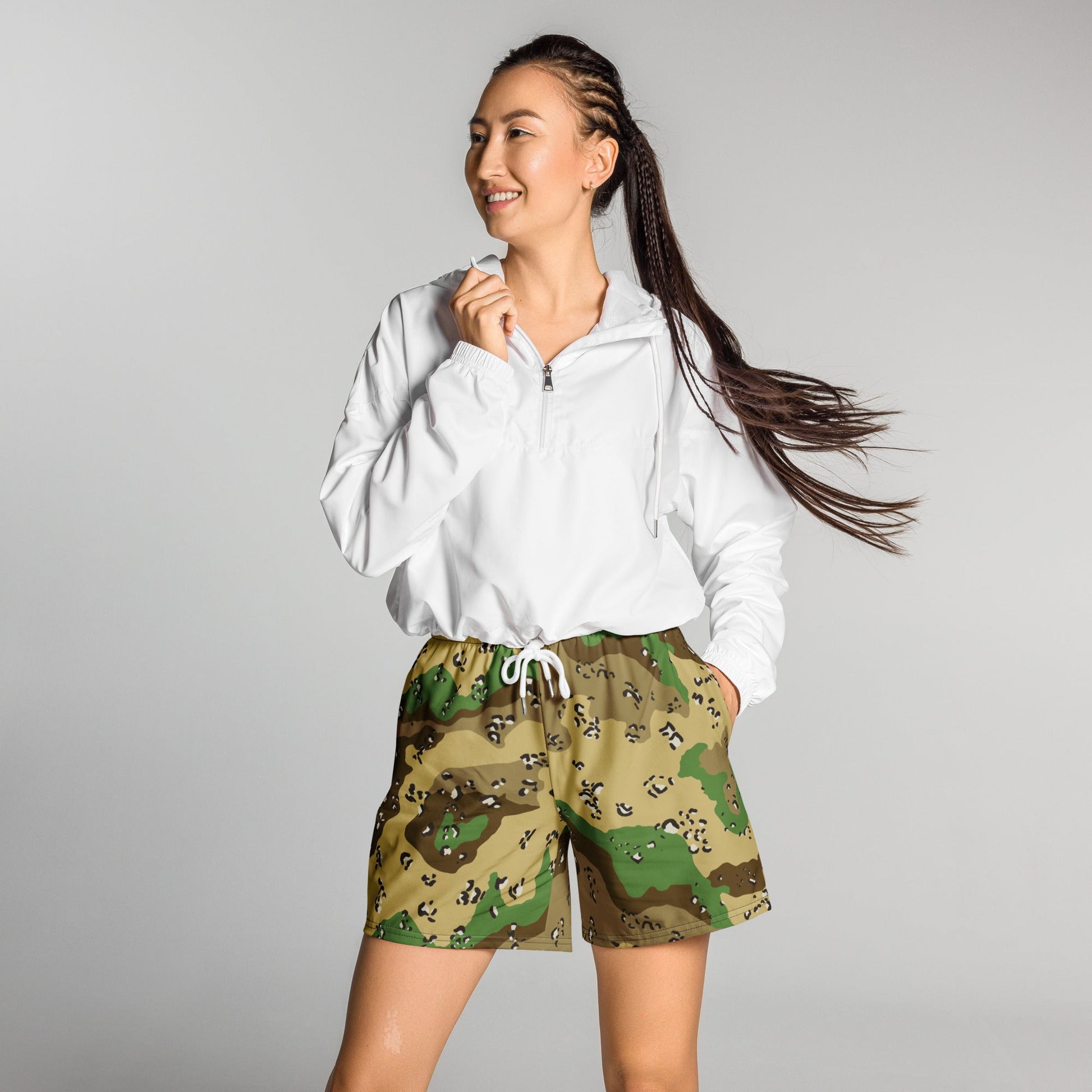 Turkmenistan Chocolate Chip CAMO Unisex Athletic Long Shorts