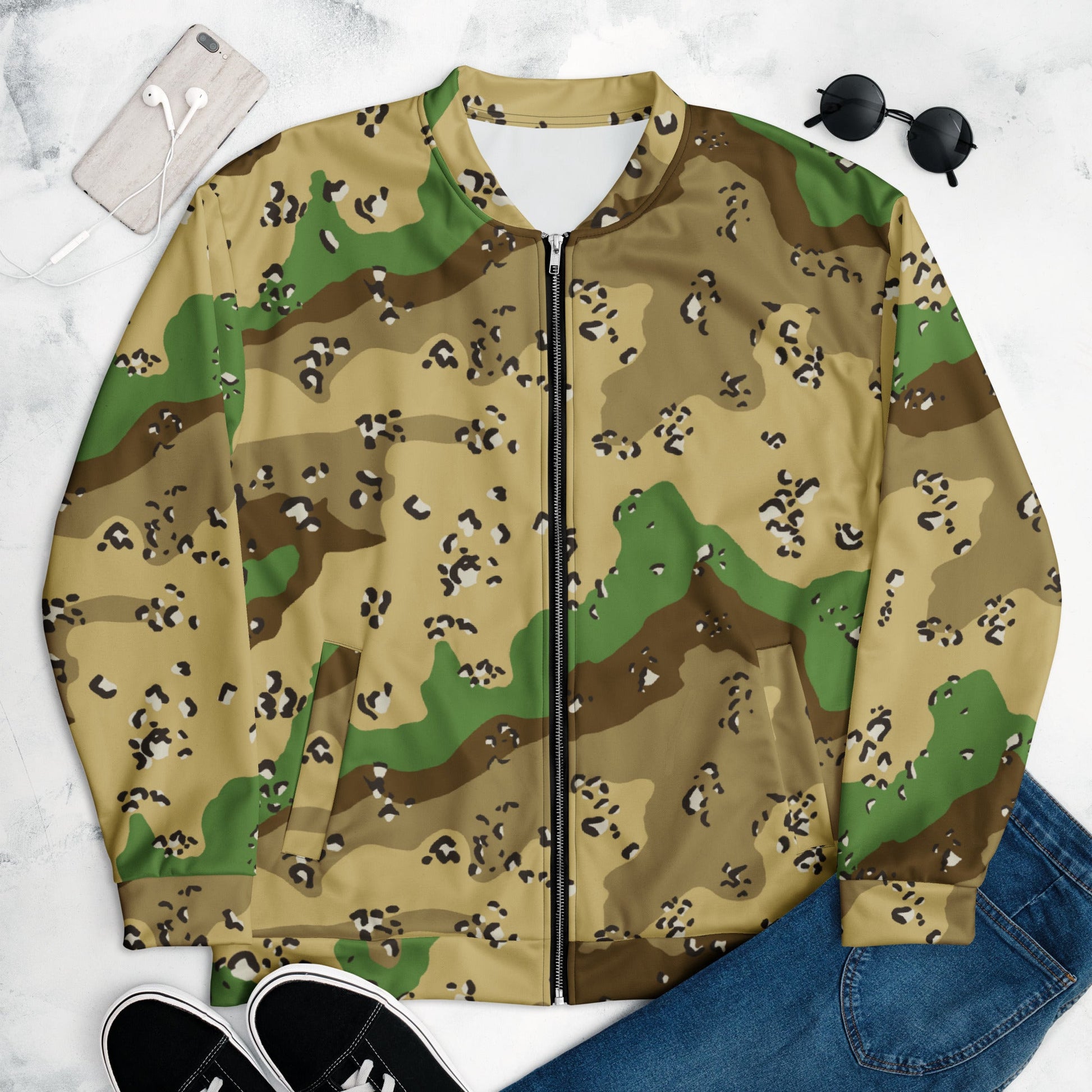 Turkmenistan Chocolate Chip CAMO Unisex Bomber Jacket - Jackets