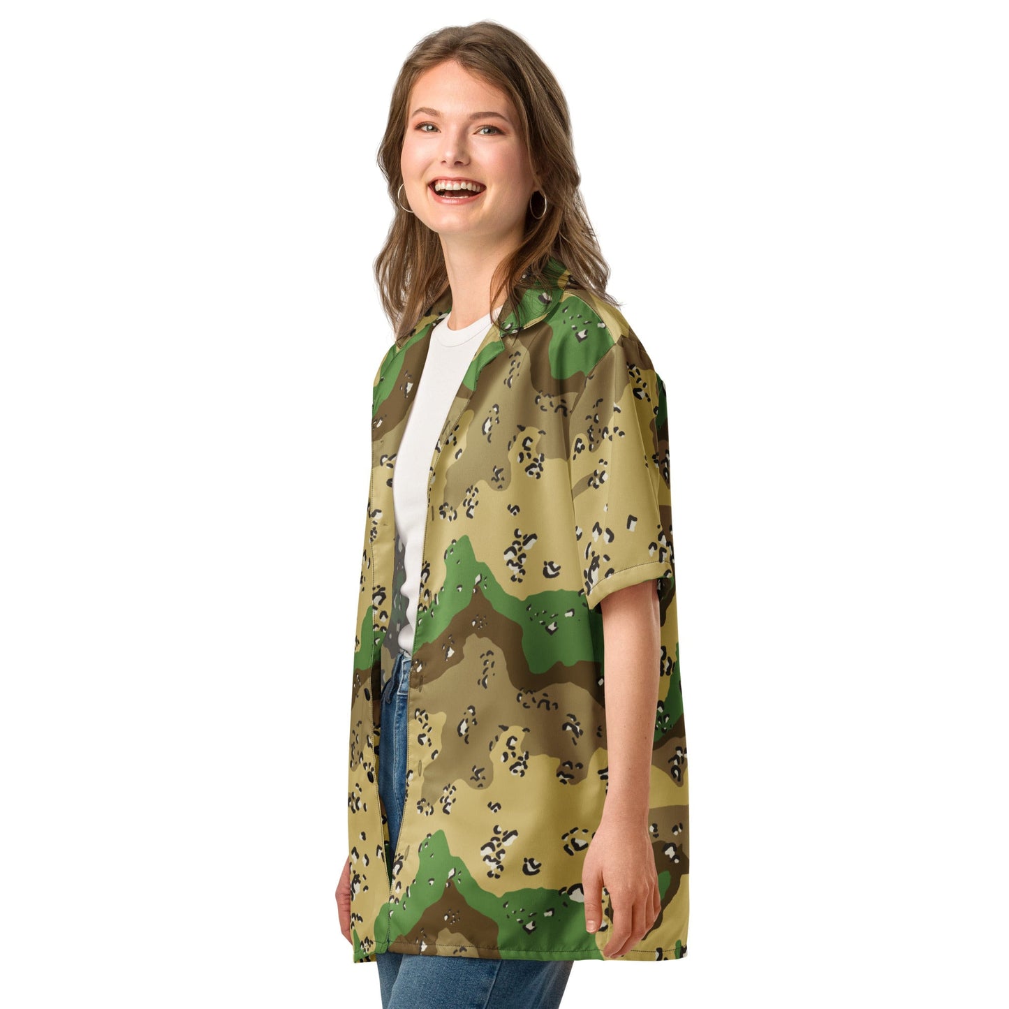 Turkmenistan Chocolate Chip CAMO Unisex button shirt - Button Shirts