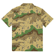 Chocolate Chip Turkmenistan Desert CAMO Unisex Short-Sleeve Button Shirt - Button-Up
