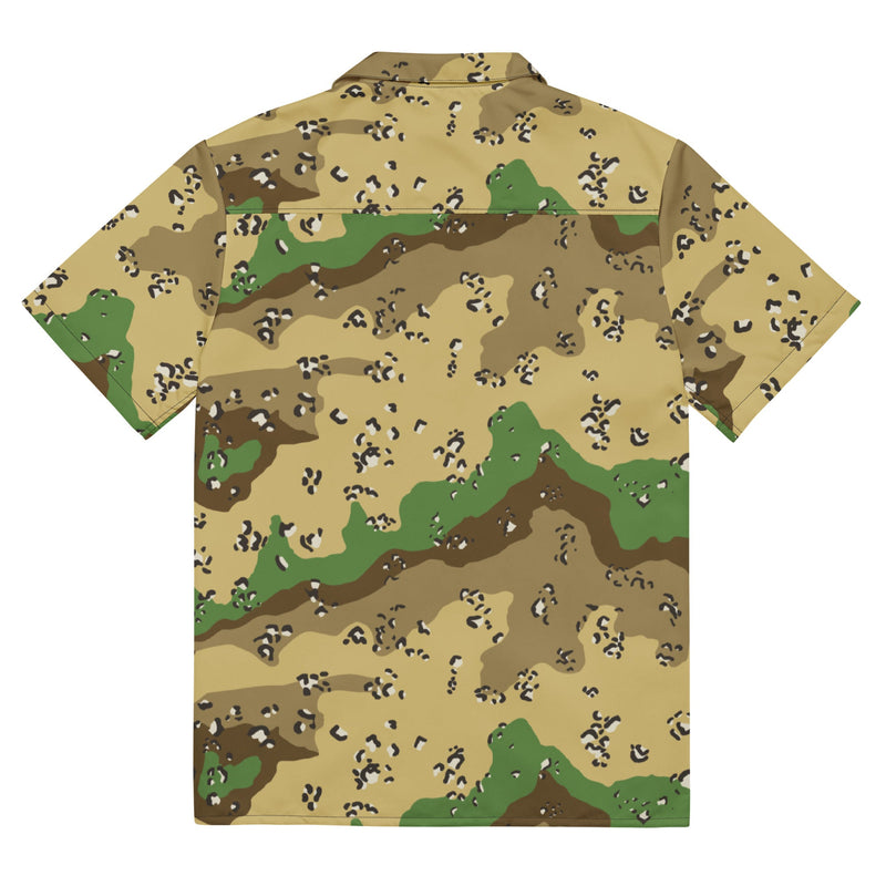 Chocolate Chip Turkmenistan Desert CAMO Unisex Short-Sleeve Button Shirt - Button-Up