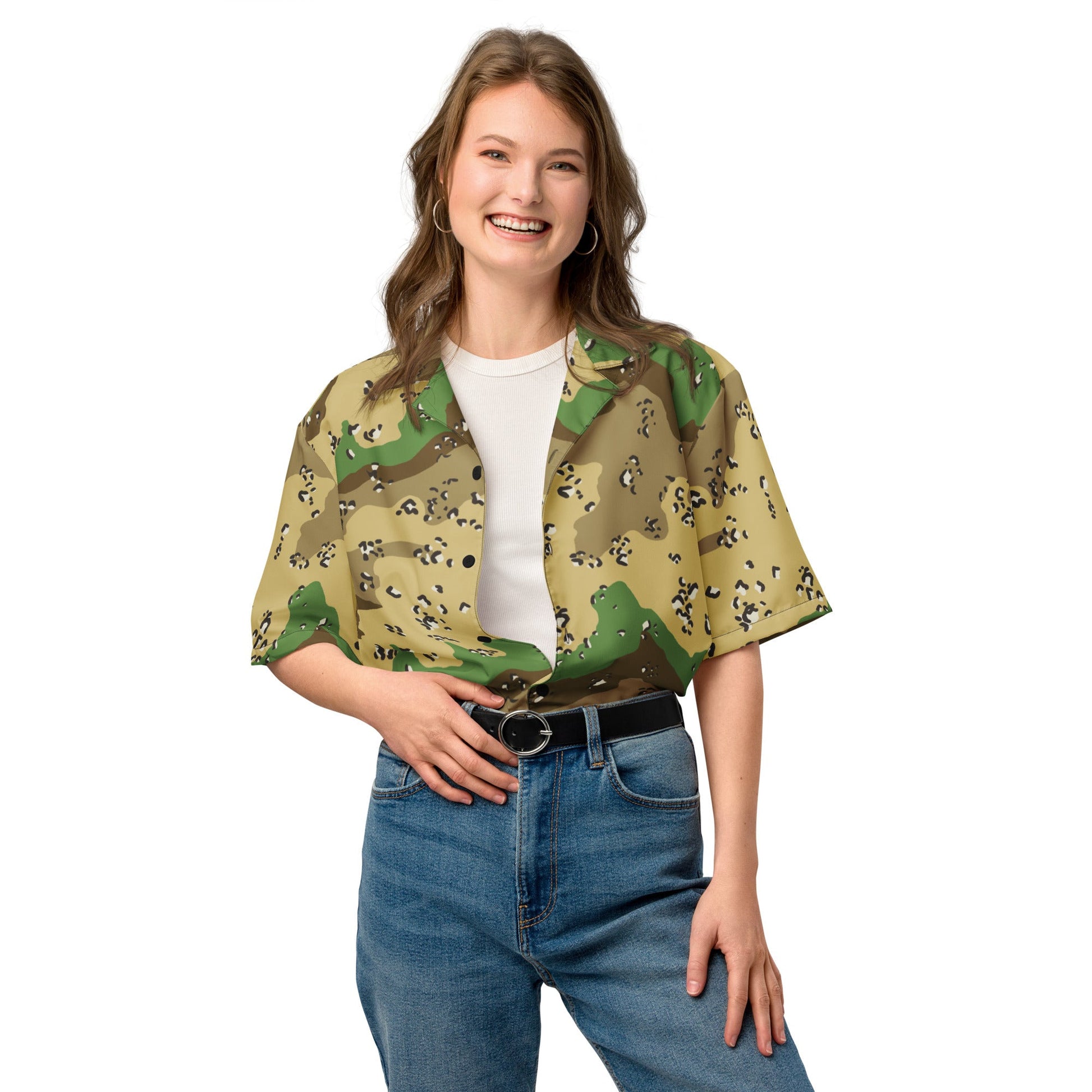 Turkmenistan Chocolate Chip CAMO Unisex button shirt - Button Shirts