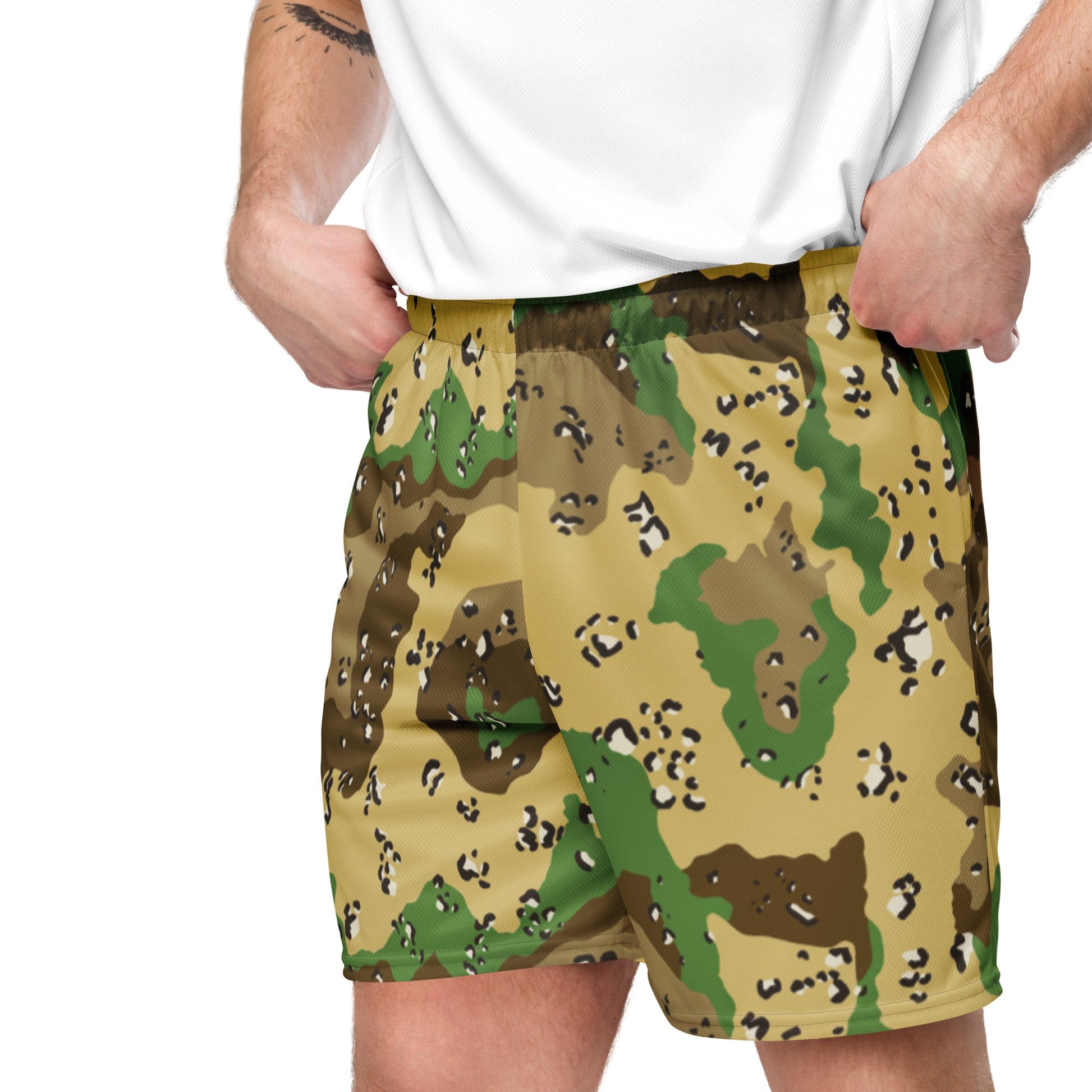 Turkmenistan Chocolate Chip CAMO Unisex mesh shorts - Mesh Shorts