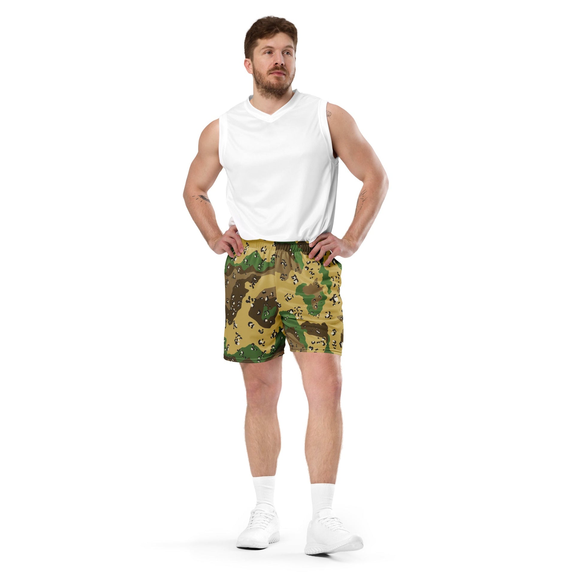 Turkmenistan Chocolate Chip CAMO Unisex mesh shorts - Mesh Shorts