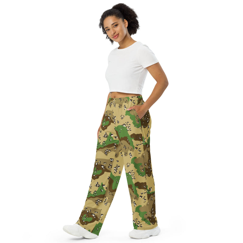 Chocolate Chip Turkmenistan Desert CAMO Unisex Wide-Leg Leisure Pants - Pant