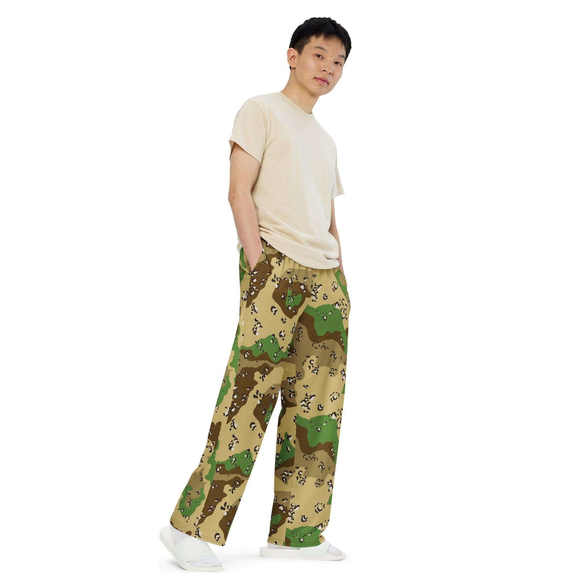 Turkmenistan Chocolate Chip CAMO unisex wide-leg pants - Wide-leg Pants