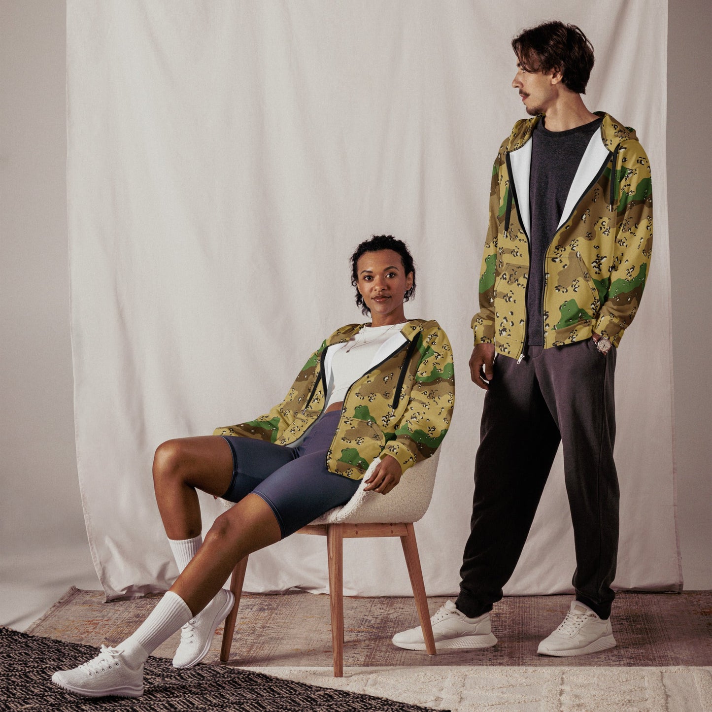 Turkmenistan Chocolate Chip CAMO Unisex zip hoodie - Zip Hoodies