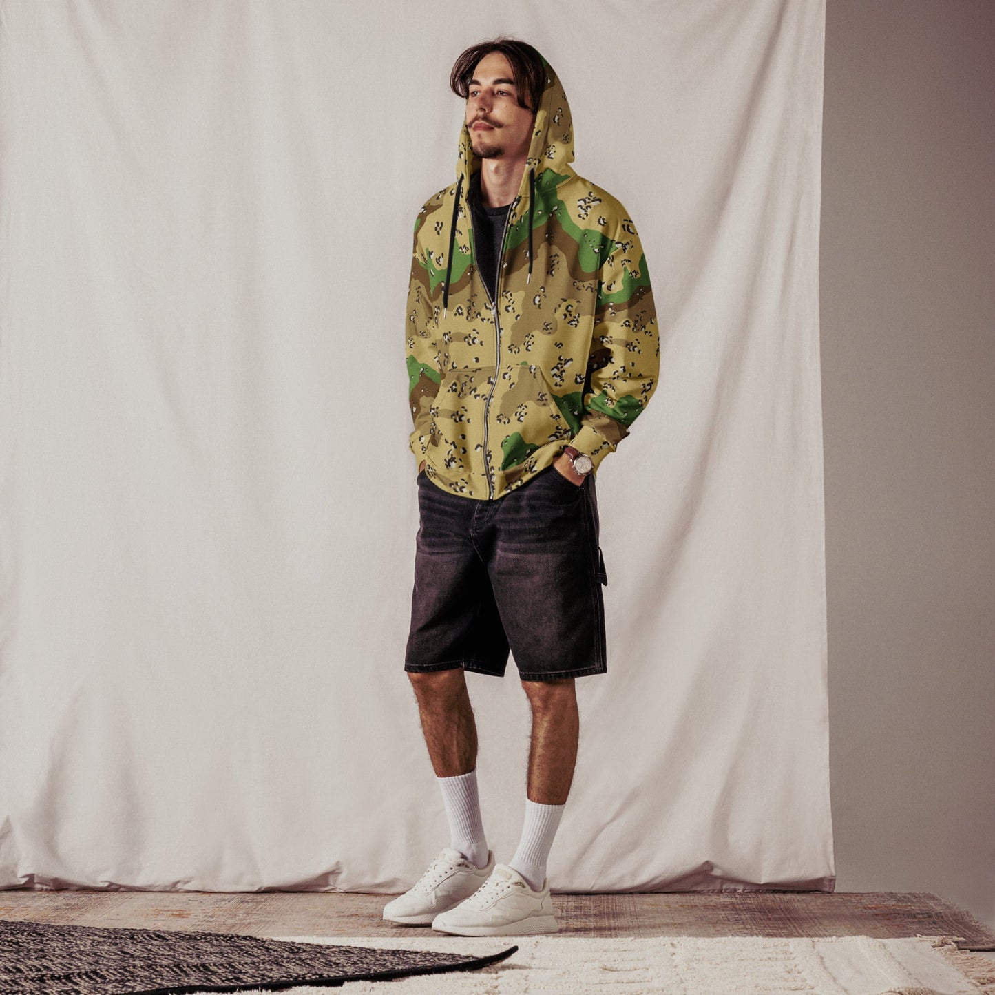 Turkmenistan Chocolate Chip CAMO Unisex zip hoodie - Zip Hoodies