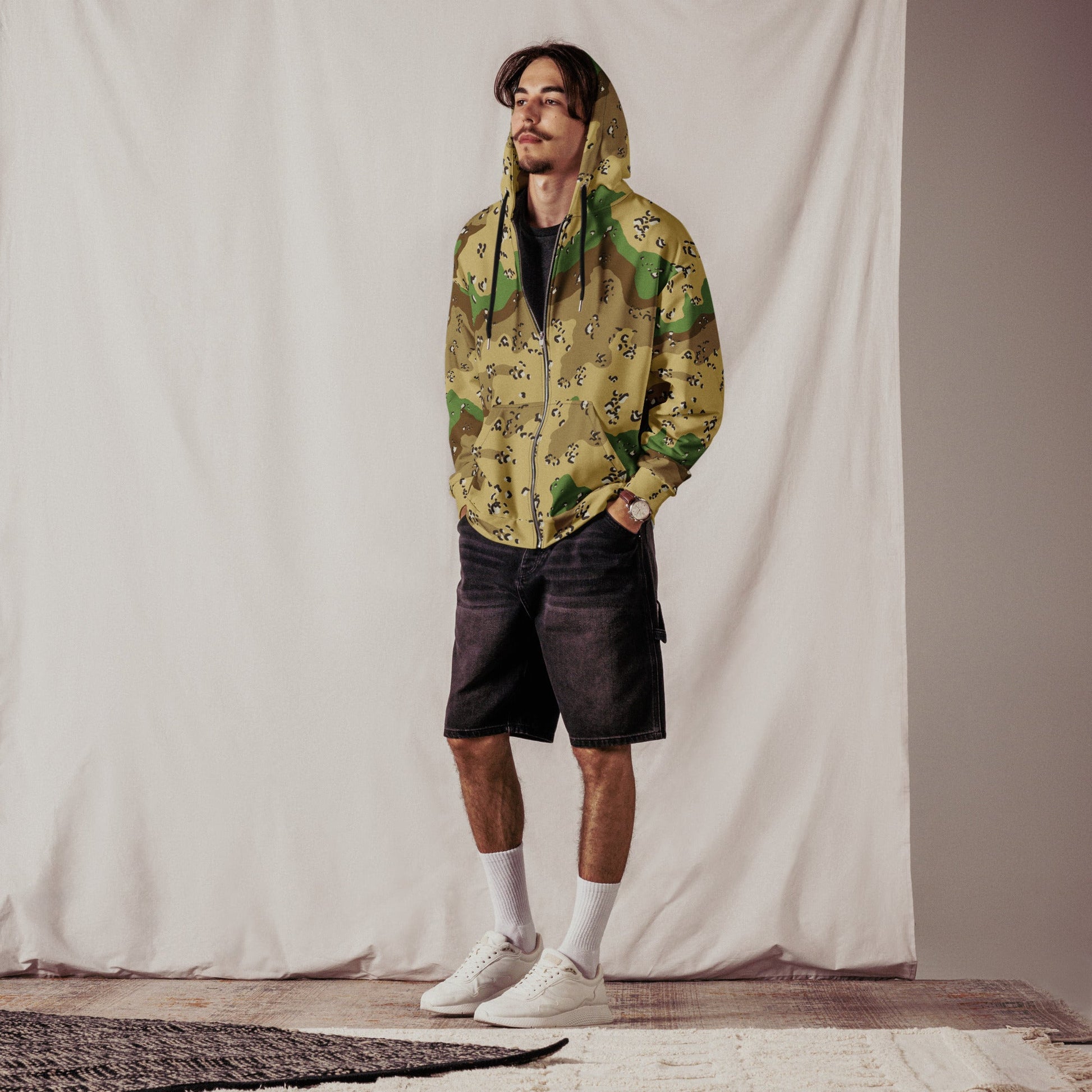 Turkmenistan Chocolate Chip CAMO Unisex zip hoodie - Zip Hoodies