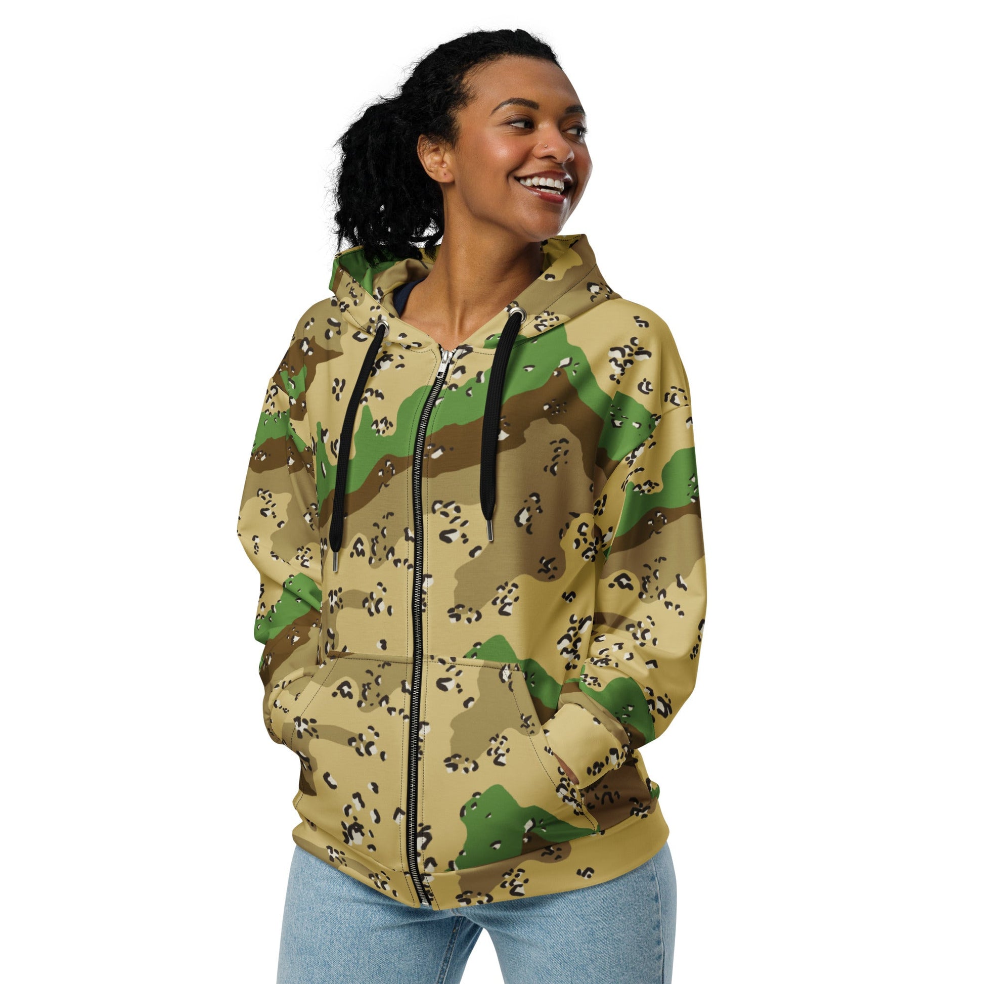 Turkmenistan Chocolate Chip CAMO Unisex zip hoodie - Zip Hoodies