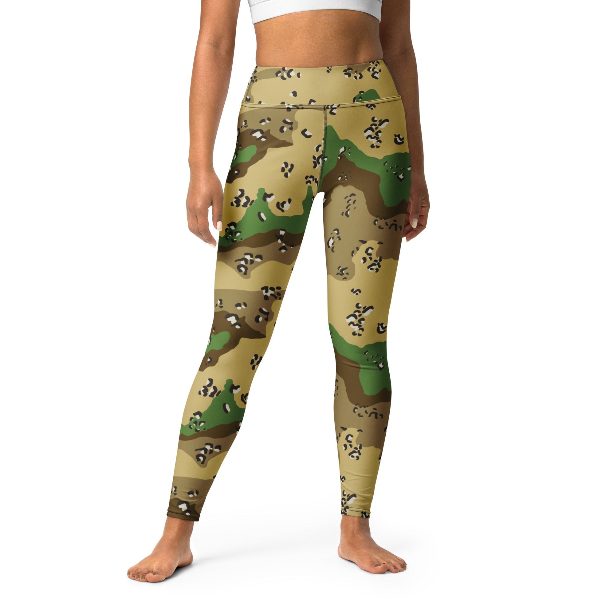 Turkmenistan Chocolate Chip CAMO Yoga Leggings - XS - Womens