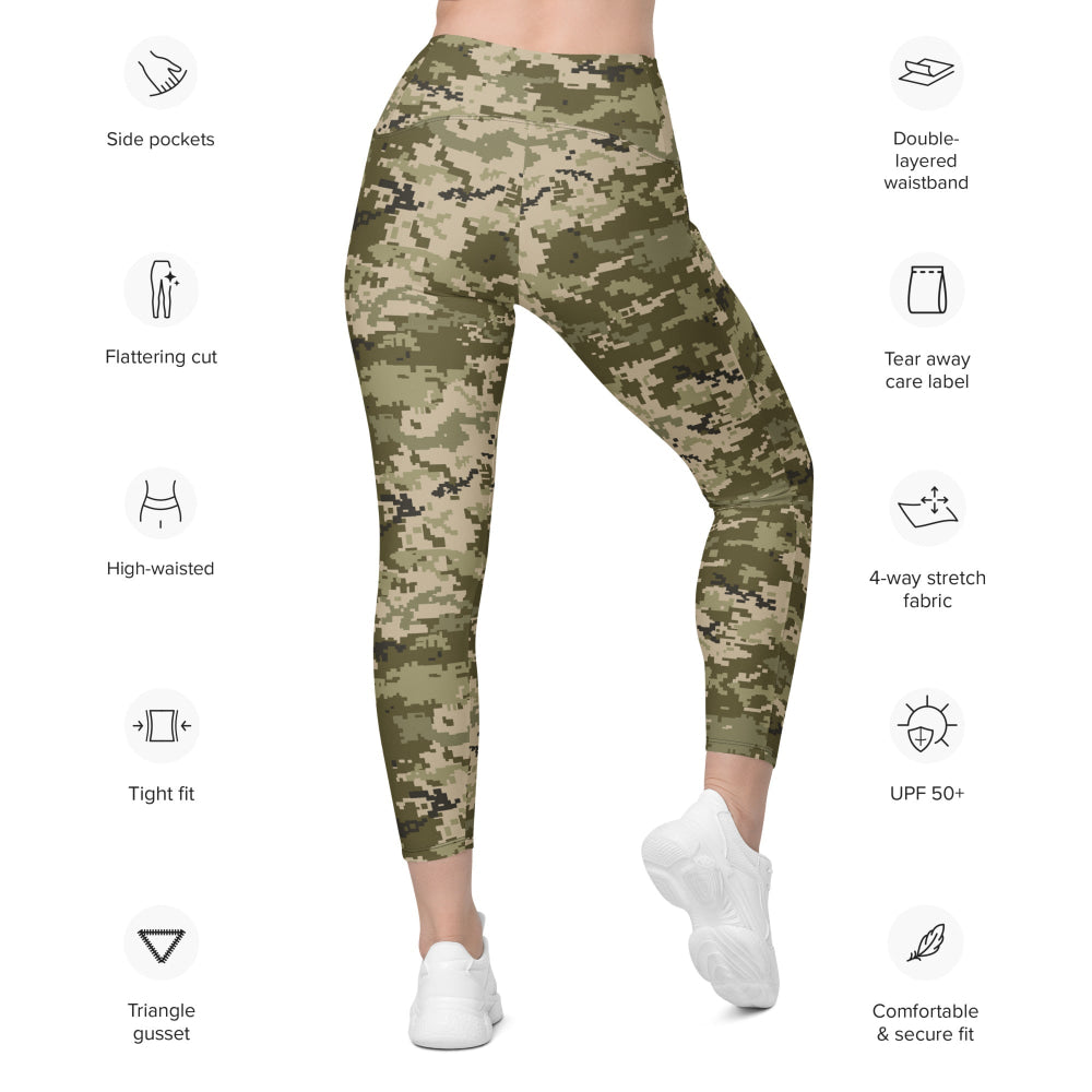 Ukrainian MM14 Arid Desert CAMO Leggings with pockets - Womens With Pockets