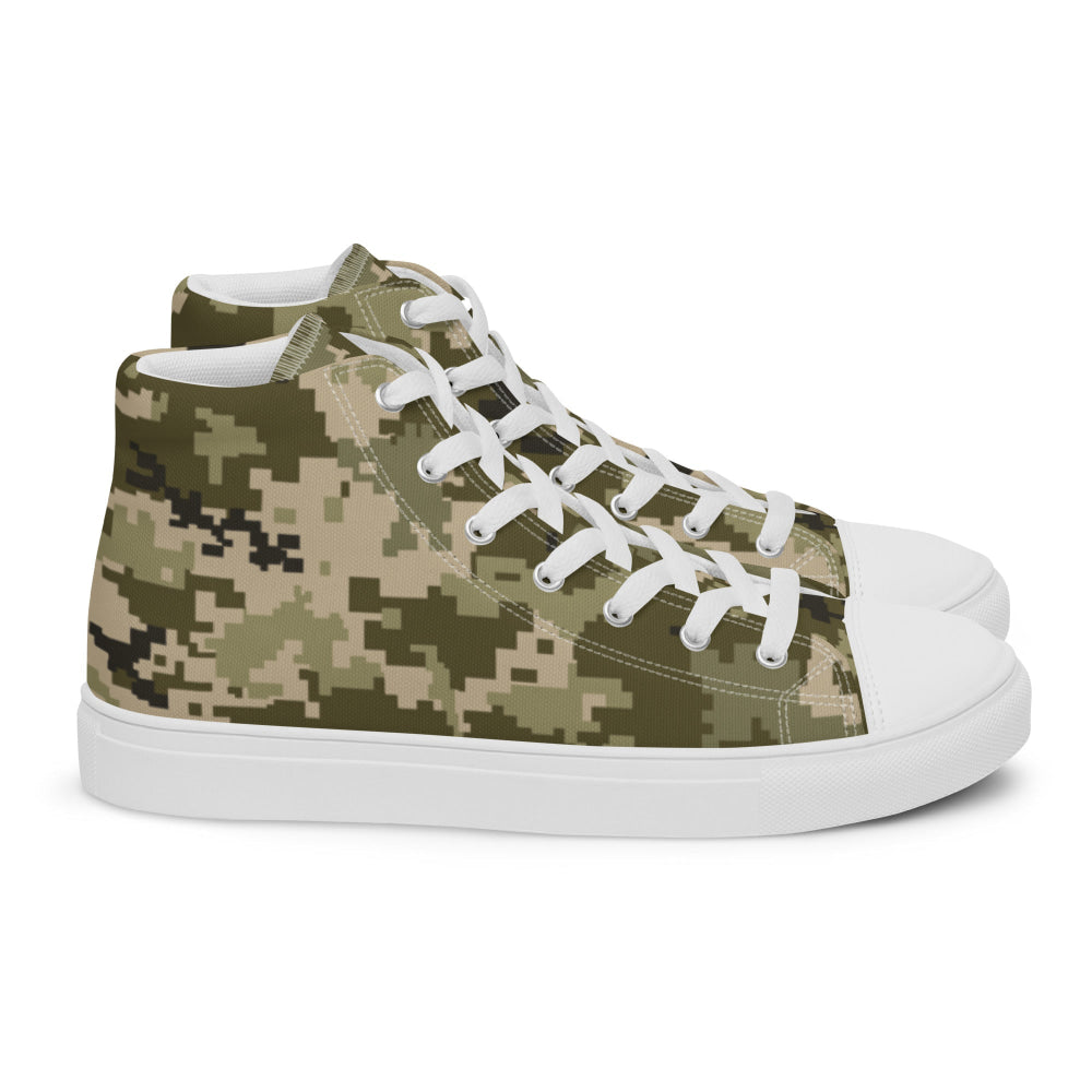 Ukrainian MM14 Arid Desert CAMO Men’s high top canvas shoes - Mens High Top Canvas Shoes