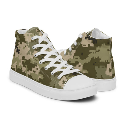 Ukrainian MM14 Arid Desert CAMO Men’s high top canvas shoes - Mens High Top Canvas Shoes