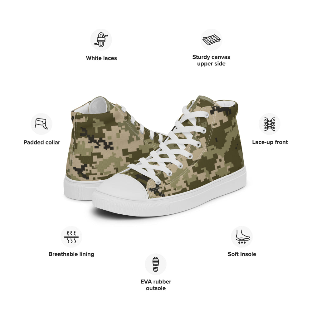 Ukrainian MM14 Arid Desert CAMO Men’s high top canvas shoes - Mens High Top Canvas Shoes