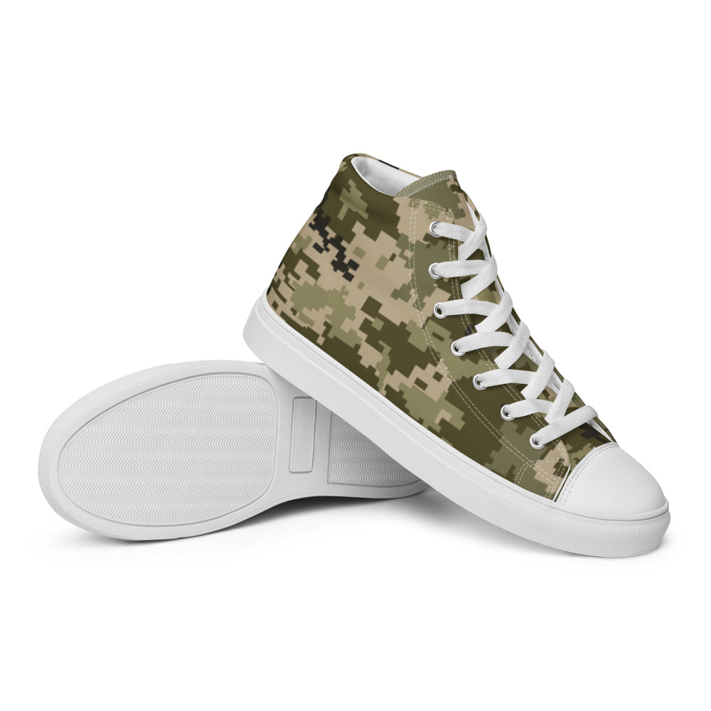 Ukrainian MM14 Arid Desert CAMO Men’s high top canvas shoes - Mens High Top Canvas Shoes