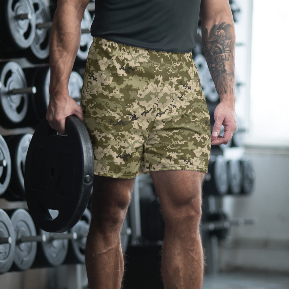 Ukrainian MM14 Arid Desert CAMO Unisex Athletic Long Shorts - XS